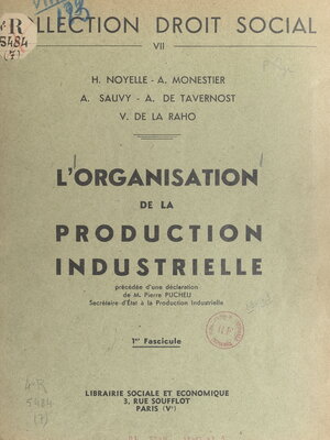 cover image of L'organisation de la production industrielle